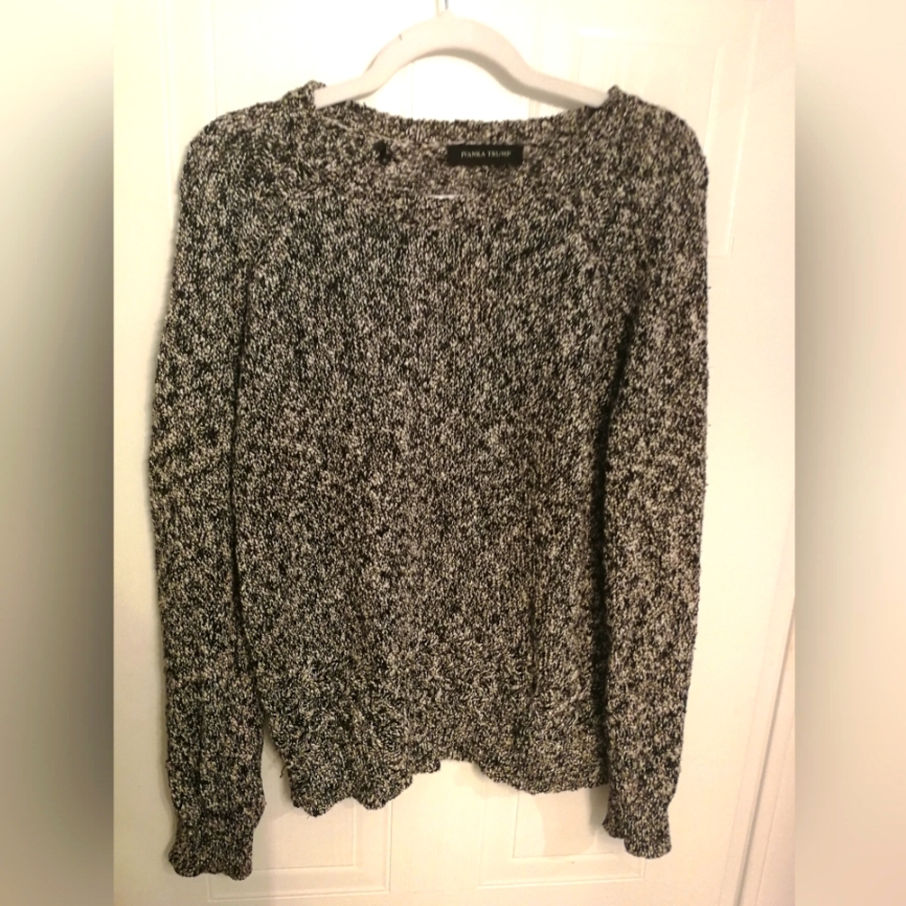 IVANKA TRUMP XL Long sleeve grey mix scoop neck sweater